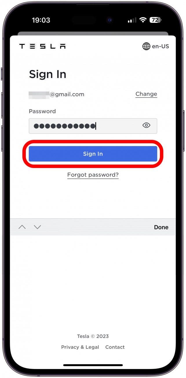 Enter your password and tap Sign In.