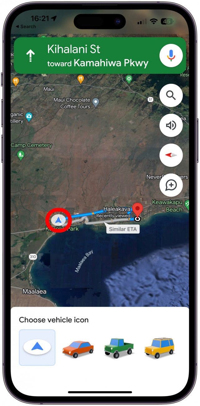 Tap the blue arrow.