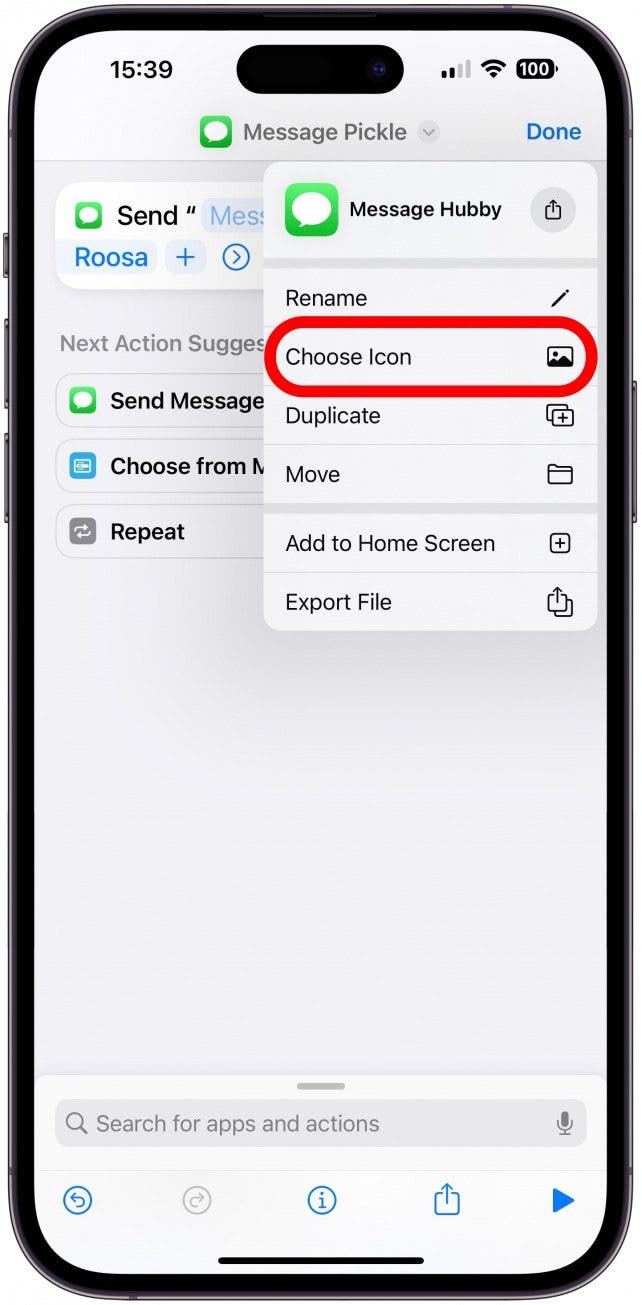 Select Choose Icon.