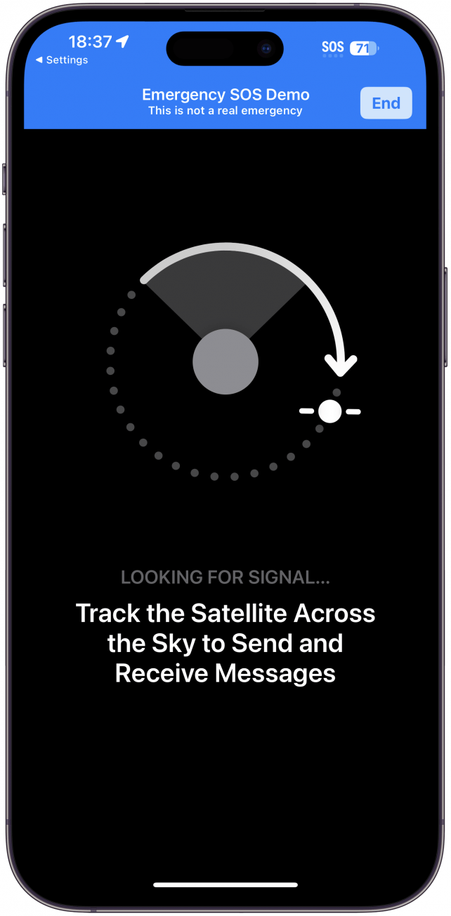 You will be instructed to get a clear view of the sky by pointing your phone up at the sky