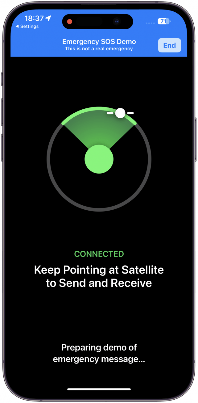 When you point at the correct spot, you'll see that you are connected.
