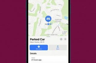 Image for article: Find Parked Car Location on iPhone with Apple Maps