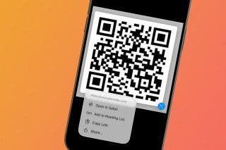 Image for Scan a QR Code on Your iPhone in Text or Email