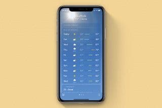Image for article: What Do the iPhone Weather Symbols & Color Bars Mean?