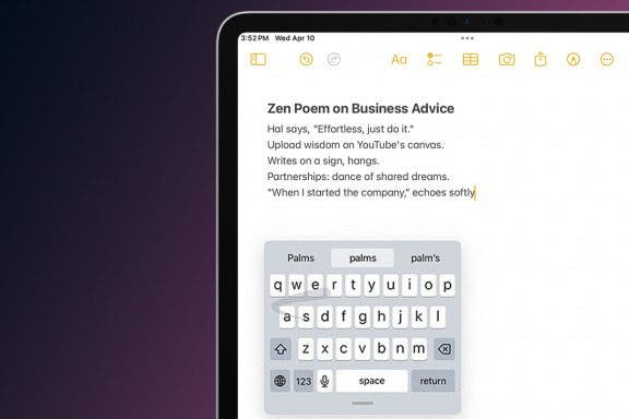 Image for article: How to Slide to Type on the iPad Floating Keyboard