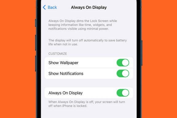 Image for article: Save Battery by Disabling Your iPhone’s Always On Display