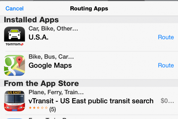 Image for article: Tip of the Day: iOS 8 Gives Access to Third-Party Maps in Apple Maps
