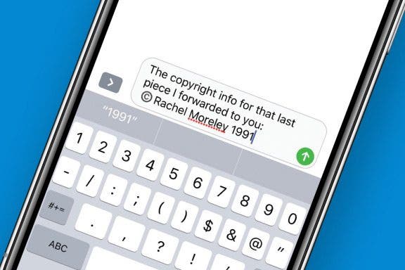 Image for article: Keyboard Symbols: How to Type the Copyright Symbol on Your iPhone
