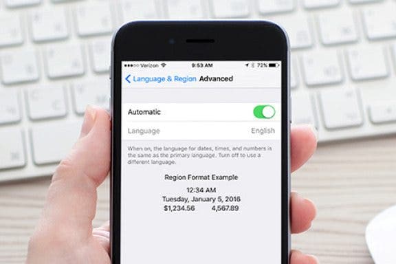 Image for article: How to Make the Language for Dates, Times, and Numbers Different Than Primary Language on iPhone
