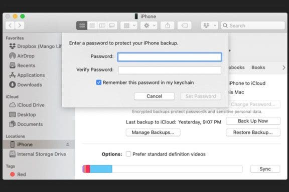Image for article: How to Encrypt Your iPhone Backup in Finder or iTunes on a Mac