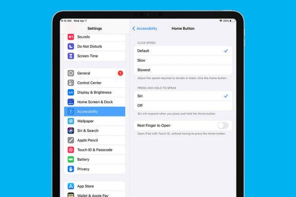 Image for article: How to Customize Your iPad's Home Button Settings
