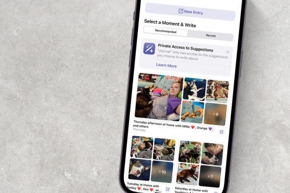 Image for article: How to Write New Entries in the iPhone Journal App