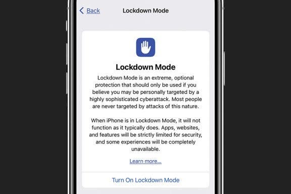 Image for article: How to Protect an iPhone from Cyberattack with Lockdown Mode