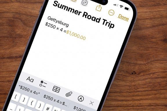Image for article: How to Use Apple Math Notes in the iPhone Notes App