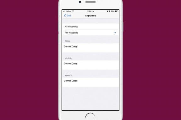 Image for article: How to Create Different Signatures for Separate Email Accounts on iPhone