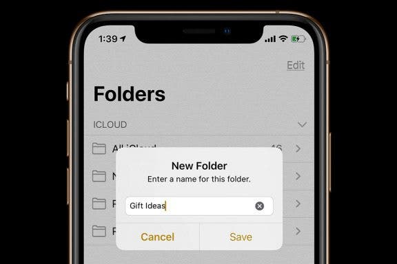 Image for article: How to Make Folders on the iPhone & iPad in the Notes App 