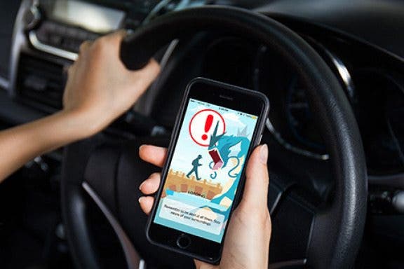 Image for article: Updated Pokémon Go App Now Warns Drivers not to Play