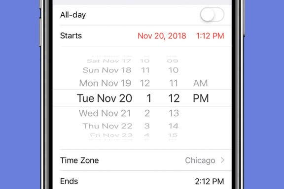 Image for article: How to Set Precise Times More Quickly in the Calendar App on the iPhone & iPad