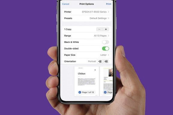 Image for article: How to Use AirPrint to Print from Your iPhone or iPad