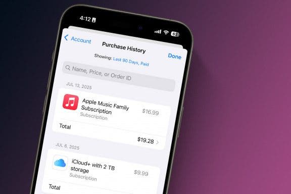Image for article: Review Your Purchase History on iPhone