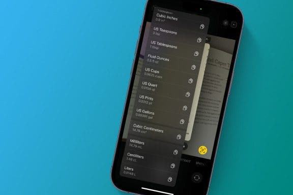 Image for article: Make Quick Conversions on Your Camera with Live Text