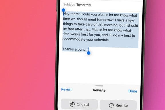 Image for article: Rewrite Text in a Snap with Apple Intelligence