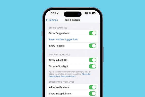 Image for article: Turn Off Siri Suggestions in Seconds