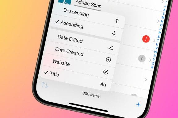 Image for article: Sort Your Passwords in the Passwords App (iOS 18)