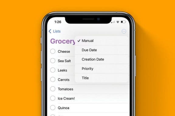 Image for article: How to Sort Lists in the Reminders App with iOS 14.5