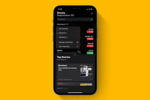 Image for article: How to Create Custom Stock Watchlists on iPhone