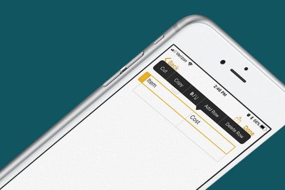 Image for article: How to Add a Table to Notes with iOS 11 on iPhone