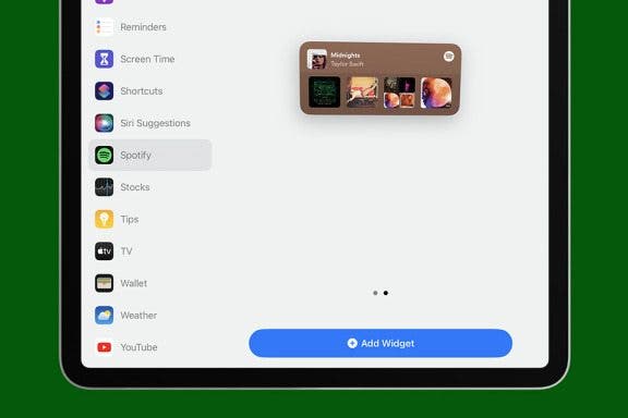 Image for article: How to Add, Edit & Delete iPad Widgets in Today View