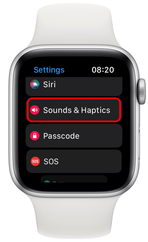 Scroll down until you see Sounds & Haptics, then tap it.