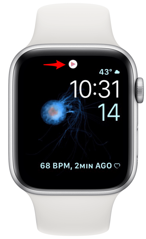 Red lines icon now playing symbol on apple watch