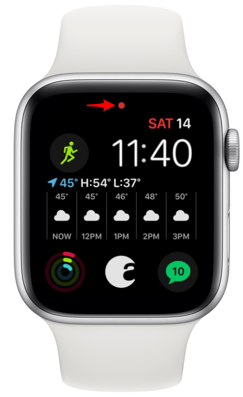 Red dot icon on Apple Watch