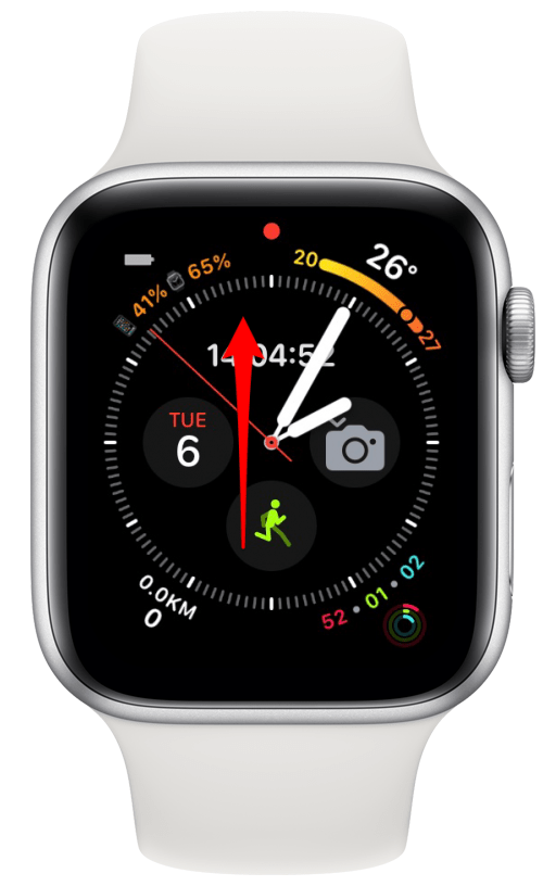 Unlock your watch and open the Control Center by swiping up from the Home Screen.