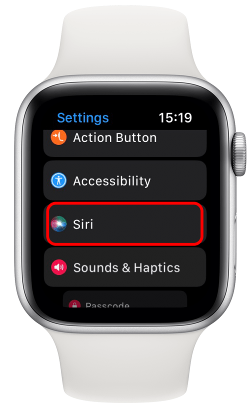 Scroll down and tap Siri.