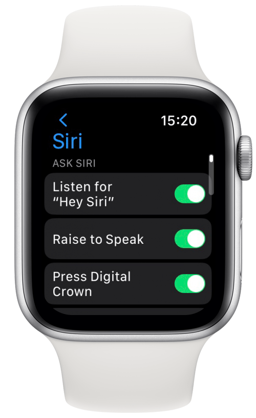 Make sure that the method you wish to ask Siri questions is toggled on. 