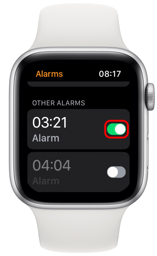 How do you set an alarm on an online apple watch