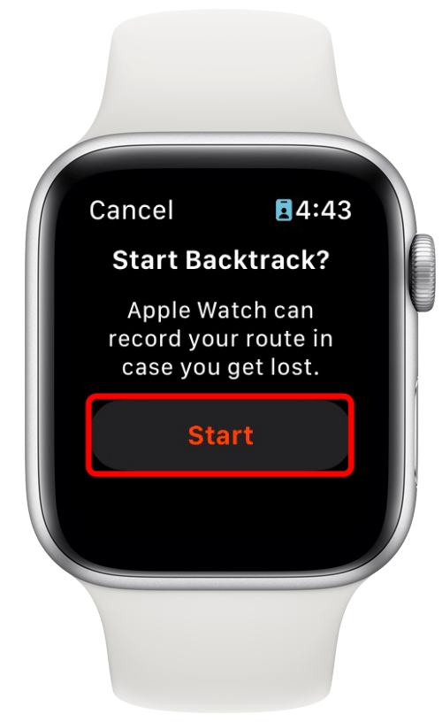 The first time you use Backtrack, you will be prompted with a start screen. After that, you can start and pause Backtrack with a single tap of the Backtrack button. Tap Start to begin Backtrack!