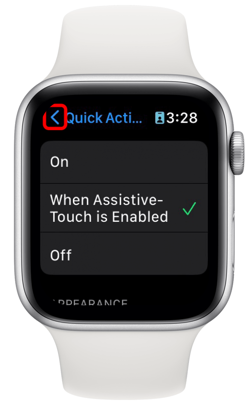 Then, tap the back button. 