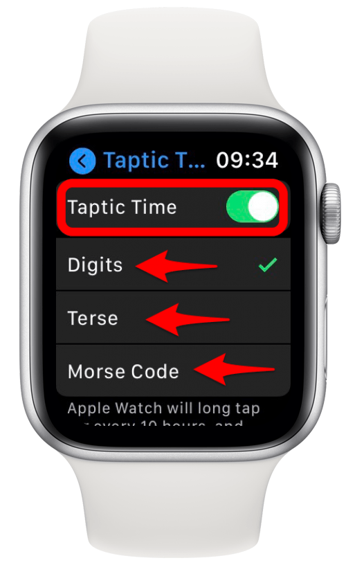Select between Digits, Terse, and Morse Code.