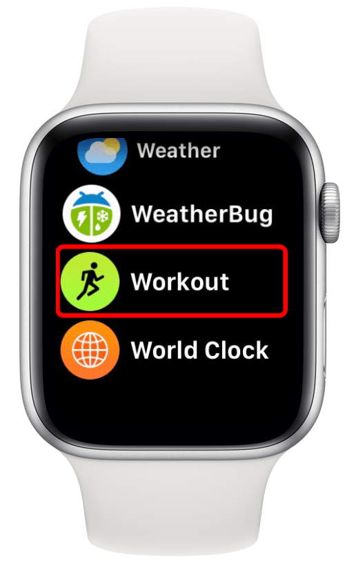 Open the Workout app on your Apple Watch.