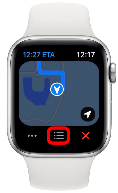Here you can see a view of the map rather than the turn-by-turn navigation steps.