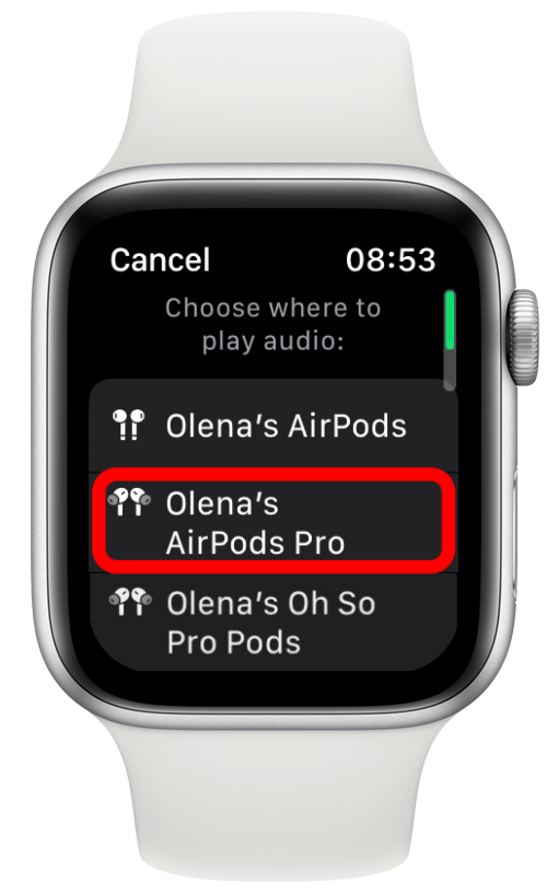 Select the Bluetooth device you wish to listen on if you aren’t automatically connected. - run walk app