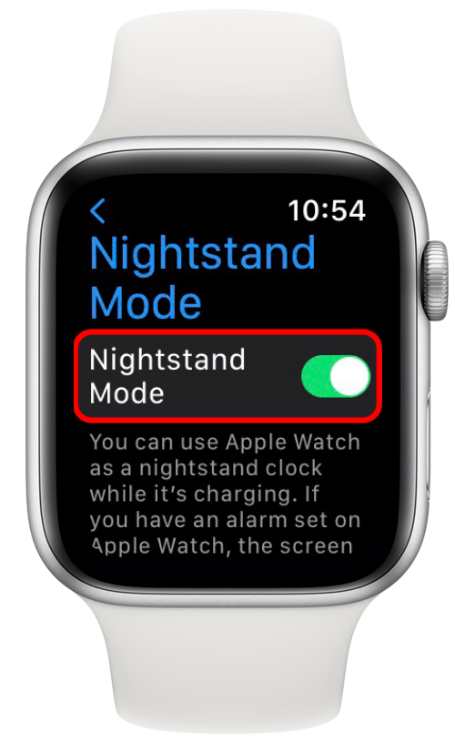 Tap the toggle to turn off Nightstand Mode.