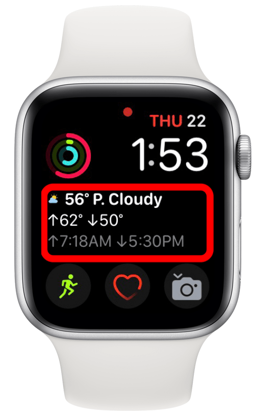 Forecast Bar complication on an Apple Watch face