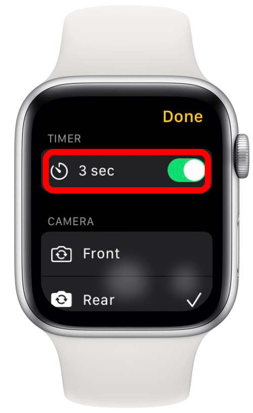 Apple watch outlet camera timer