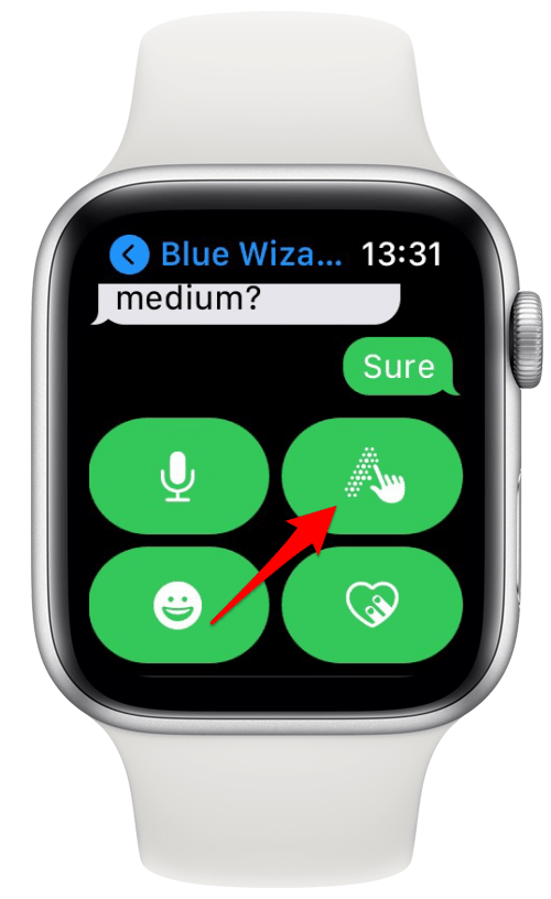 how to scribble text on apple watch