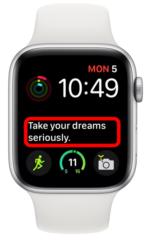 Motivational daily quotes on Apple Watch face